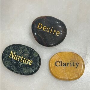 Inspirational Stone Set with Desire, Nurture, Clarity